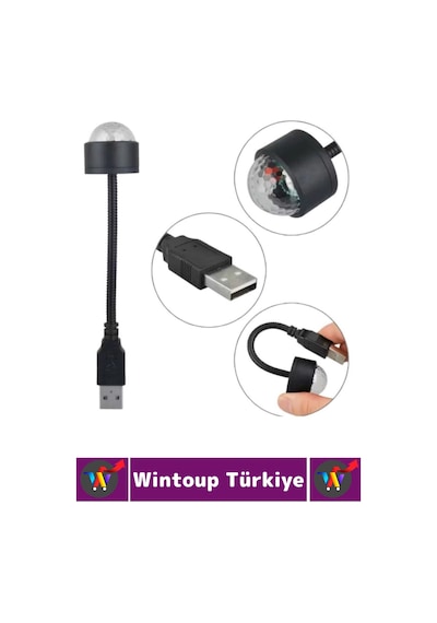 Ev Ofis Kamp 8 Farklı Işık Modu Sese Duyarlı Pratik Tak Çalıştır Çok Şık Usb Araç İçi Ambiyans Işığı Çok Renkli