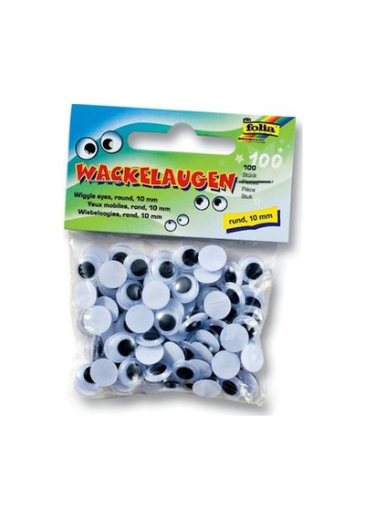 Folia Yuvarlak Oynar Göz 10 Mm 100'Lü  Paket