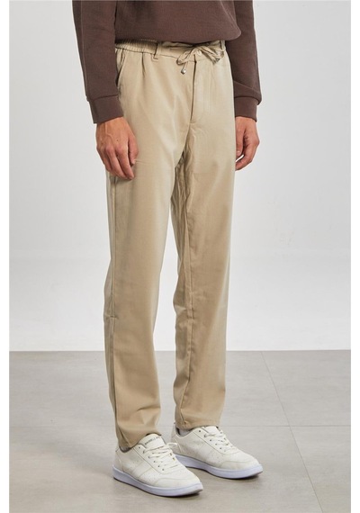 Barrels And Oıl Beli Lastikli Jogger Erkek Pantolon - Bej Bej