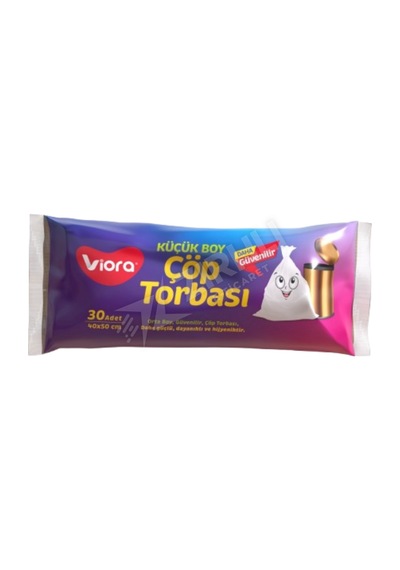 Viora Mini Şeffaf Çöp Poşeti 40x50 30'lu 84 Gr