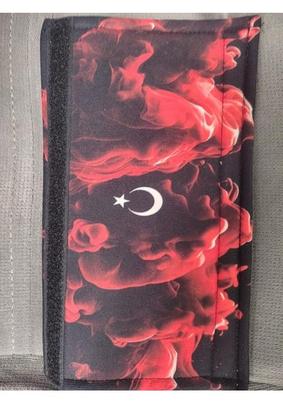 Türk Bayrağı Temalı Emniyet Kemeri Pedi, 26 Cm, 2 Adet