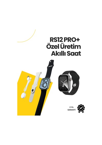 Rs12 Pro+ 2025 Serisi Özel Üretim Full Ekranlı Akıllı Saat Nabız Ve Uyku Takibi, Bluetooth Arama, Garantili, Güçlü Batarya