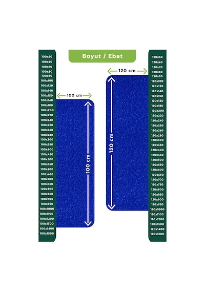 Hortumtech Kıvırcık Paspas Kir Tutucu Pvc Kapı Önü İç Dış Mekan Eko 12 Mm - Mavi 100 X 900 Cm