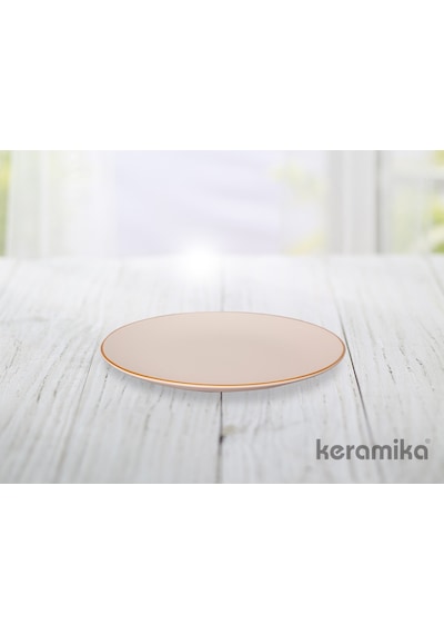 Keramika Mat Beyaz El Dekor Altın 24 Parça 6 Kişilik Yemek Takımı