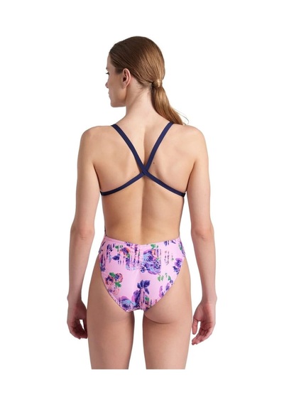Arena Women's Rose Texture Swımsuıt Xcross Back/ M Çok Renkli Çok Renkli