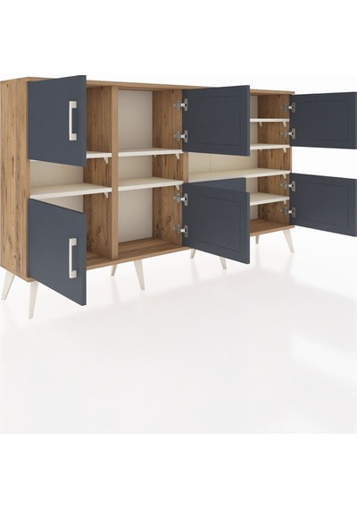 Arges Konsol 8 Raflı 8 Kapaklı 176x30x99 Çam-antrasit/aytaşı Antrasıt/aytası - Atlas Çam Arges Konsol 8 Raflı 8 Kapaklı 176x30x99 Çam-antrasit/aytaşı Antrasıt/aytası - Atlas Çam