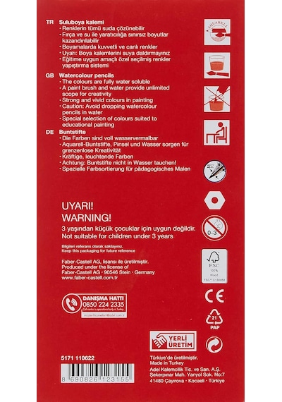 Faber-Castell Aquarell Boya Kalemi 12 Renk Karton Kutu