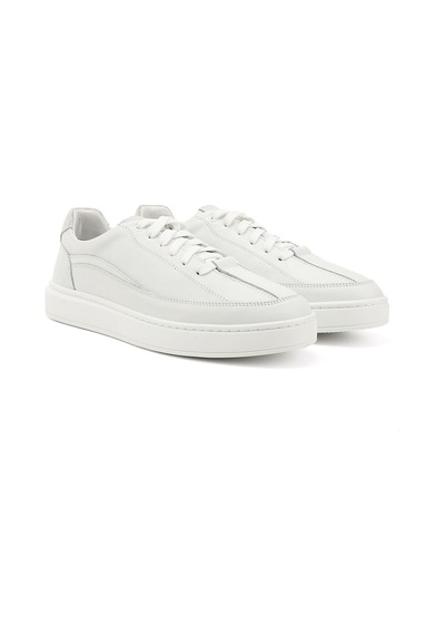 Gönderi(R) Gönderi R Erkek Beyaz Bağcıklı Kauçuk Taban Hakiki Deri Sneaker Ddma83531640 Beyaz
