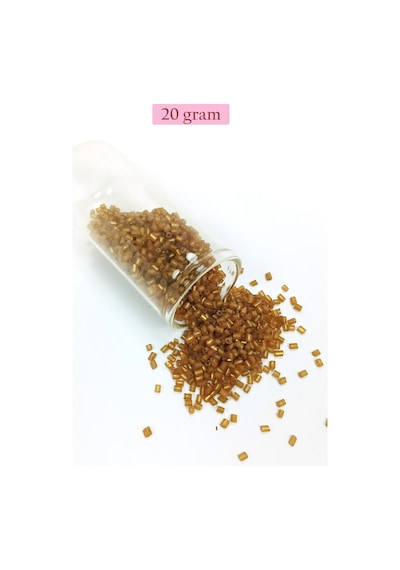 Kesme Cam Boncuk 2mm - 20 Gram - Şeffaf Kahverengi -bnc306