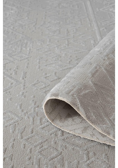 Cotto Motto Tt008g Gri Halı Modern Geometrik Desen Pamuk Taban Yıkanabilir Salon Mutfak Halısı