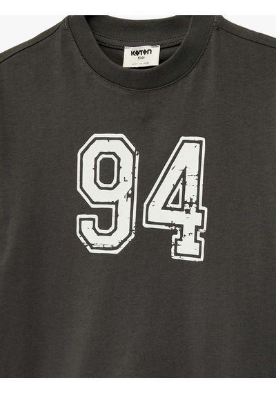 Koton Baskılı Pamuklu Antrasit Erkek Çocuk T-shirt 6skb10271tk Antrasit