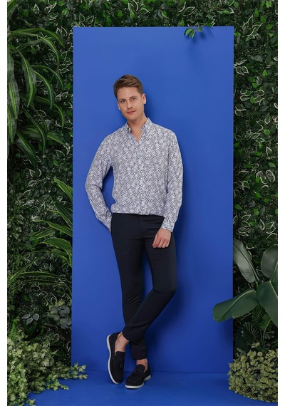 Efor G 1539 Slim Fit Beyaz Klasik Gömlek Beyaz