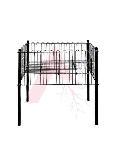 60x80 Siyah Tel Sepet & Profil Ayaklı Mağaza Sepeti Siyah