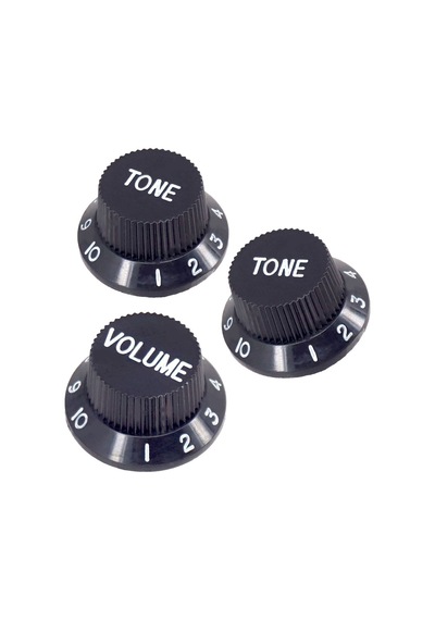Elektro Gitar Potans Düğme Başlığı Pot Düğmesi Ton + Ses 3'lü Siyah/beyaz