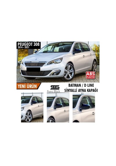 Peugeot 308 Batman Yarasa Ayna Kapağı Piano Black / 2014 - 2021 Sts Oto Aksesuar