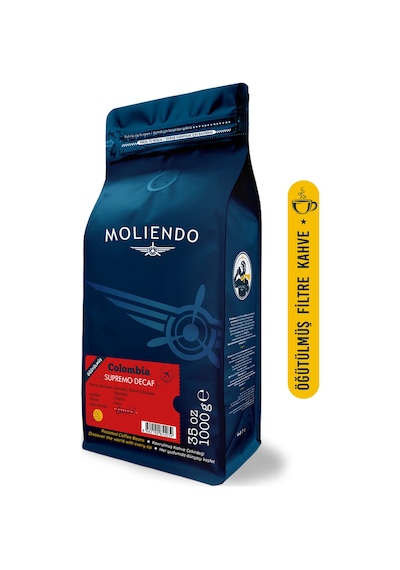 Moliendo Colombia Supremo Decaf Kafeinsiz Yöresel Filtre Kahve 1 KG