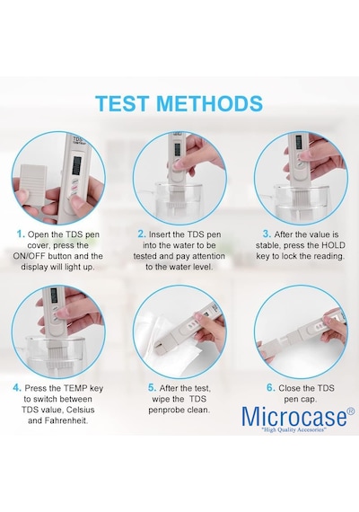 Microcase Tds Metre Dijital Ekranlı Su Kalitesi Ölçüm Cihazı - Al5303