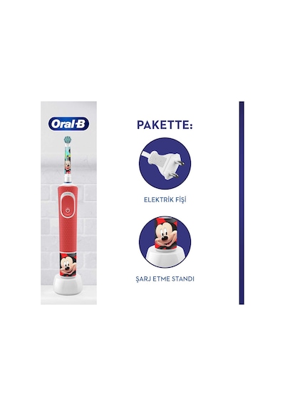 Oral B Vitality D100 Mickey Friends Şarjlı Çocuk Diş Fırçası