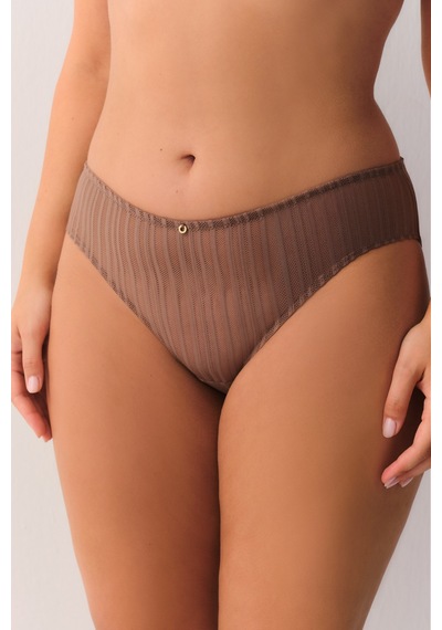 Suwen Stripe Basics Slip Külot Sw4029100 Vizon