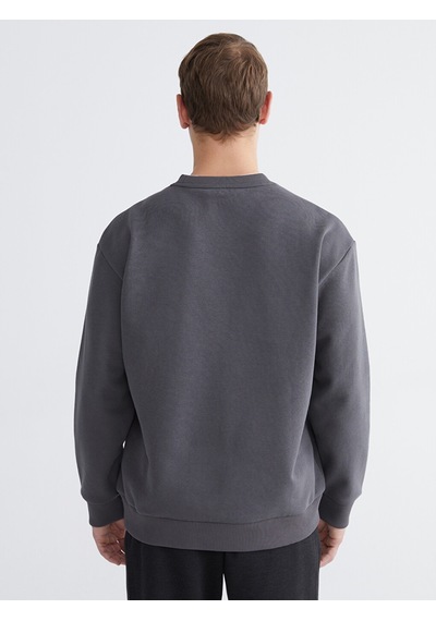 Lcw Vision Antrasit Bisiklet Yaka Erkek Kalın Sweatshirt
