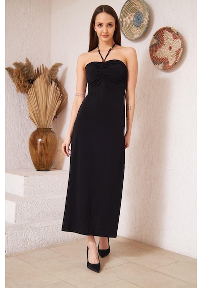 Darlin Moda Siyah Straplez Bodycon Elbise DM1006
