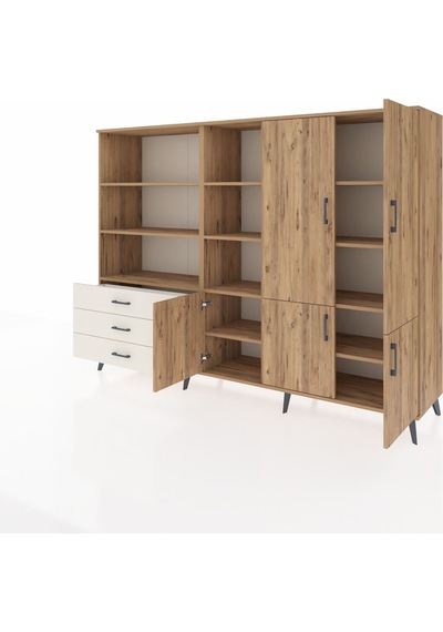 Hyperion Dolap 11 Raflı 3 Çekmeceli 5 Kapaklı 220x44x163 Çam-çam/ Çam-çam/aytaşı Hyperion Dolap 11 Raflı 3 Çekmeceli 5 Kapaklı 220x44x163 Çam-çam/ Çam-çam/aytaşı