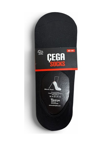 Çega Socks Dikişsiz Pamuklu Silikonlu Kaymaz Babet Çorap 12'li Çok Renkli Çok Renkli