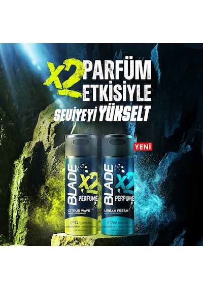 Blade X2 Perfume Urban Fresh Erkek Deodorant Body Spray 2x150 Ml Leke Bırakmaz %0 Alüminyum 67635547