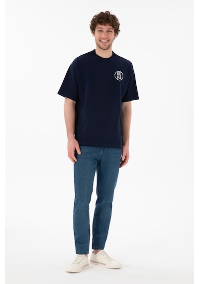 U.S. Polo Assn. Erkek Oversize Fit Bisiklet Yaka Lacivert Tişört 50305904-VR033