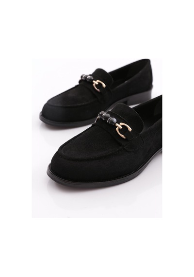 Dgn 2624412 Kadın Tokalı Loafer Ayakkabı Siyah
