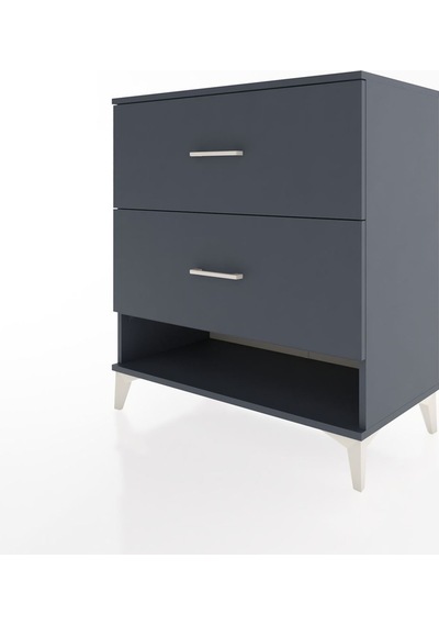 Hyperion Şifonyer 2 Çekmeceli 88x44x96 Antrasit-antrasit Antrasit