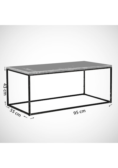 Cosco Siyah Mermer Orta Sehpa Metal & Orta Masa Royal/Metal Ayak