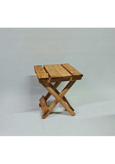 Ahşap Katlanır Tabure 1 Adet 30 Cm X 36 Cm Fındık