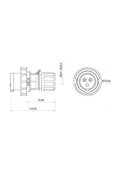 Bemis 3x16a Düz Fiş 220v Ip67