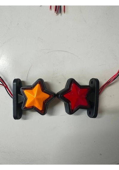 Drd Mini Yıldız Takoz Lamba Kırmızı - Sarı 10'lu Set