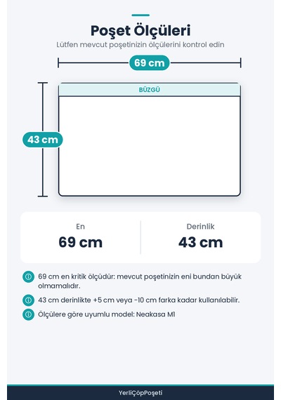 Büzgülü Çöp Torbası - 69cmx43cm - Kedi Kumu Poşeti 3x10 Toplam 30 Poşet