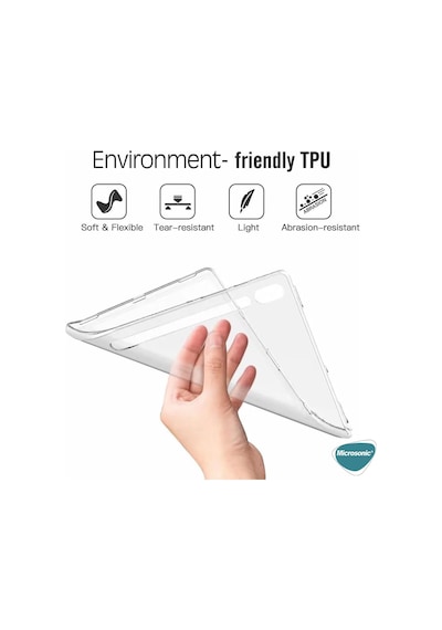 Samsung Galaxy Tab S9 Fe+ İçin Kılıf Transparent Soft Şeffaf Galaxy Tab S9 Fe+ İle Uyumlu Kılıf - Şeffaf