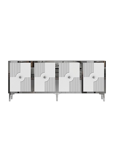Ka1811bs Pega Konsol ,tv Sehpası Beyaz-silver 180cm