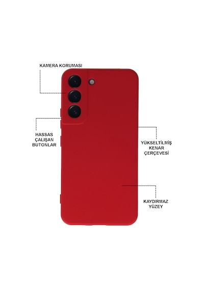 Samsung Galaxy Uyumlu S22 Kılıf Kamera Korumalı Içi Kadife Lansman Silikon Kapak