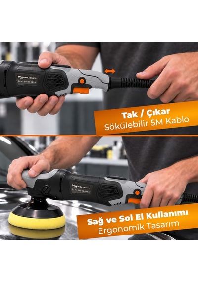 Mg Ps Rpv002 Yüksek Torklu Rotary Polisaj Makinesi 1200w Dijital Led Ekran Profesyonel Pasta Cila