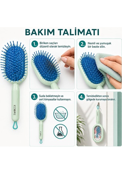 Saç Açma Ve Tarama Fırçası, Saç Fırçası Turkuaz