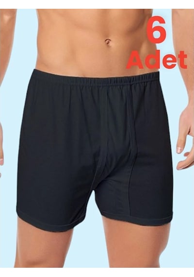 Tezzgelsin Erkek Rahat Kesim 6'lı Pamuklu Külot Boxer Siyah