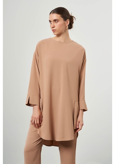 Mizalle Desen Dokulu Cepli Taba Tunik Taba