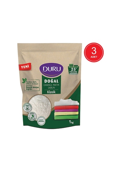 Duru Doğal Granül Matik Sabun Klasik 3 x 1 KG Duru Doğal Granül Matik Sabun Klasik 3 x 1 KG
