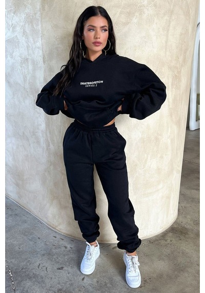 So Fetch Series 2 Eşofman Takımı Sweatshirt Jogger - Siyah Baskılı Oversize Şardonlu Kapüşonlu Siyah So Fetch Series 2 Eşofman Takımı Sweatshirt Jogger - Siyah Baskılı Oversize Şardonlu Kapüşonlu Siyah