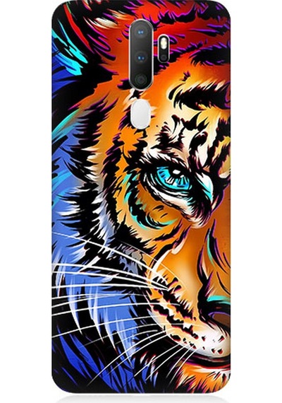 Oppo A5 2020 Uyumlu Silikon Kılıf Saldırgan Aslan Yüzü