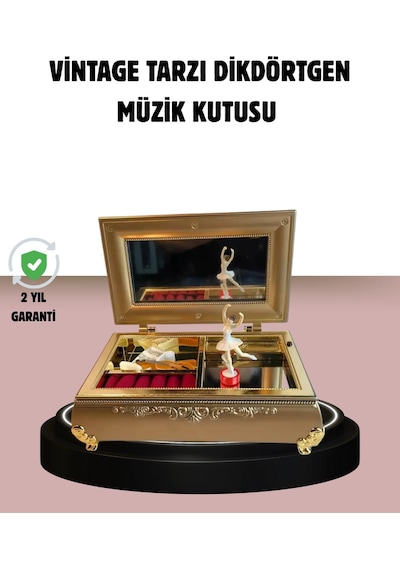 Zenvia Balerinli Müzikli Takı Kutusu Piyano Tasarım Kız Çocuk lik Znv2026