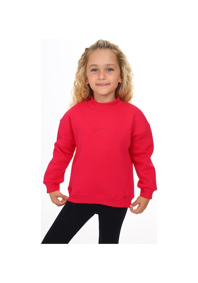 Kız Çocuk Relax Fit Dik Yaka Düşük Omuz Nakış Baskılı Sweatshirt - 3 İplik Şardonlu Koyu Fuşya Kız Çocuk Relax Fit Dik Yaka Düşük Omuz Nakış Baskılı Sweatshirt - 3 İplik Şardonlu Koyu Fuşya