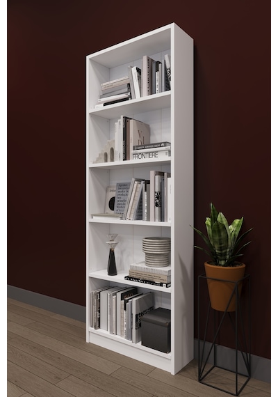 Lüks 5 Raflı Ev Ofis Kitaplık %100 MDF Modern Dekoratif Kütüphane Kitaplık K002