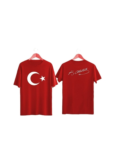 Noıssey Kırmızı Kırmızı Beyaz Türkiye Milli Takım Taraftarı Baskılı Unisex Oversize Yeni Sezon